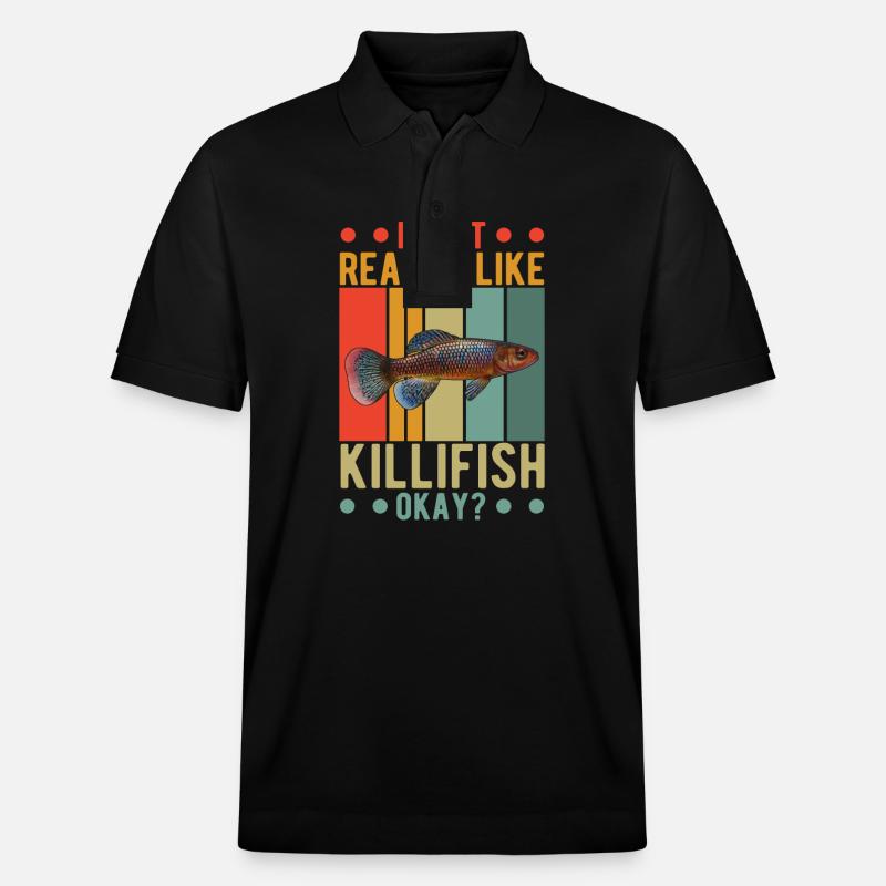 Killifisch Quarium Fische - Stanley/Stella Unisex Bio-Poloshirt PREPSTER - Schwarz