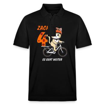 CAT BICYCLE ZACK FOUR - Stanley/Stella Unisex Organic Polo Shirt PREPSTER - black - Front - Roxy (174cm) & Andy (188cm)