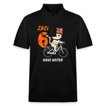 CAT BIKE MUST CONTINUE ZACK SIX - Stanley/Stella Unisex Organic Polo Shirt PREPSTER - black - Front - Roxy (174cm) & Andy (188cm)