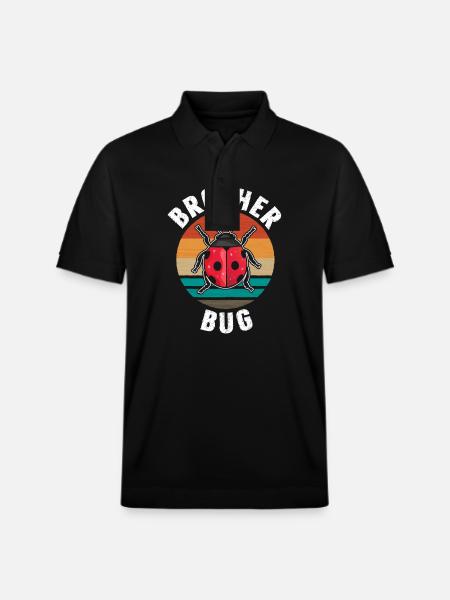 Brother Bug Retro Ladybug - Stanley/Stella Unisex Organic Polo Shirt PREPSTER - black