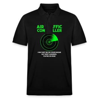 Air traffic controller - Stanley/Stella Unisex Organic Polo Shirt PREPSTER - black - Front - Roxy (174cm) & Andy (188cm)