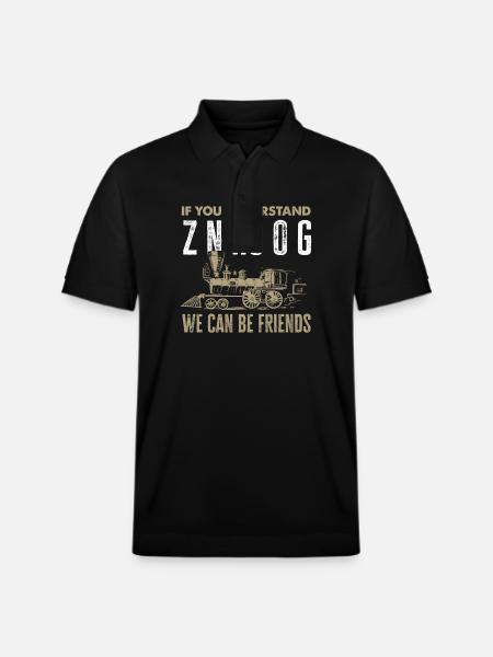 Train Enthusiasts Friends Railway Retro - Stanley/Stella Unisex Organic Polo Shirt PREPSTER - black