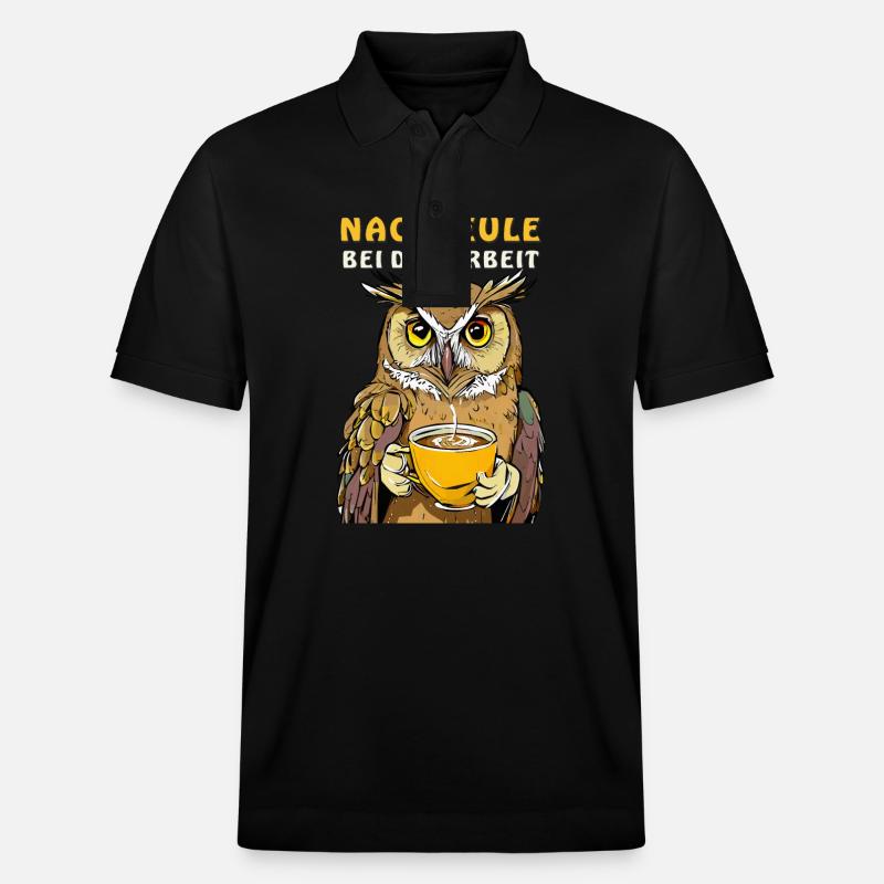 NACHTEULE BEI DER ARBEIT - Stanley/Stella Unisex Bio-Poloshirt PREPSTER - Schwarz