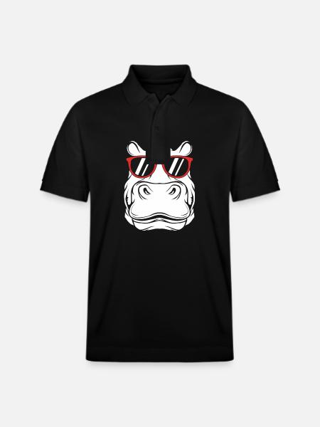 Hippopotamus - Stanley/Stella Unisex Organic Polo Shirt PREPSTER - black