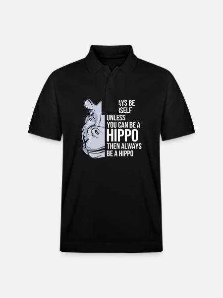 Hippopotamus - Stanley/Stella Unisex Organic Polo Shirt PREPSTER - black