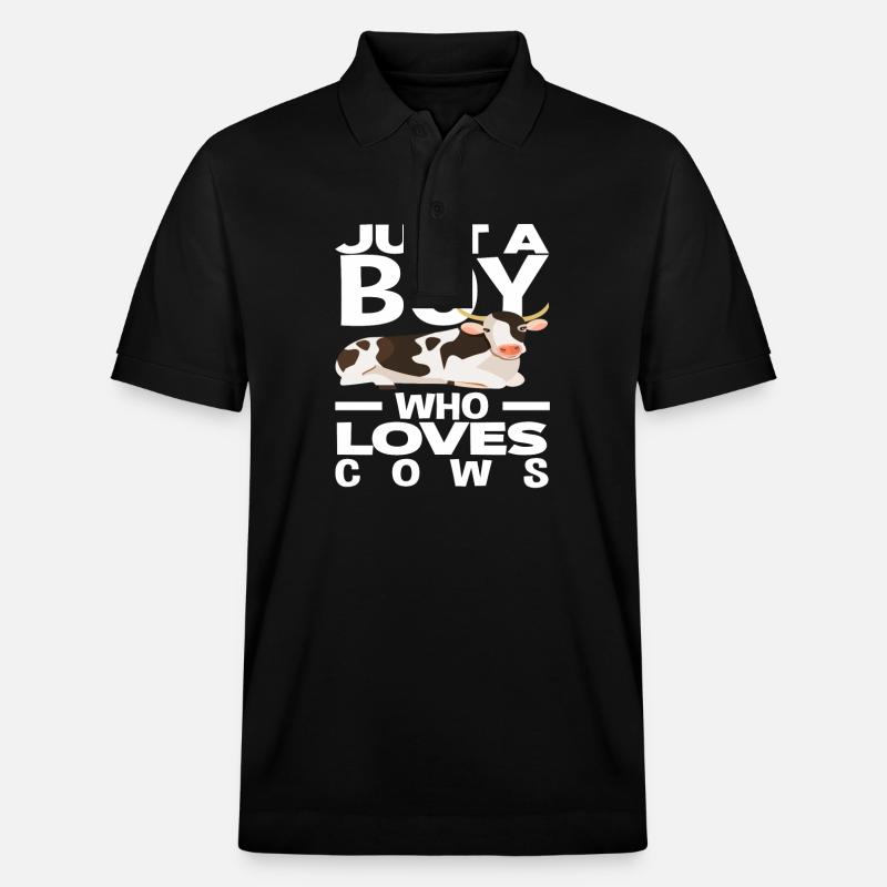 Ein Junge Der Kühe Liebt - Stanley/Stella Unisex Bio-Poloshirt PREPSTER - Schwarz