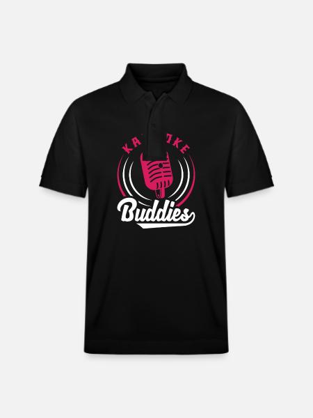 Karaoke Buddies Microphone Retro Style - Stanley/Stella Unisex Organic Polo Shirt PREPSTER - black