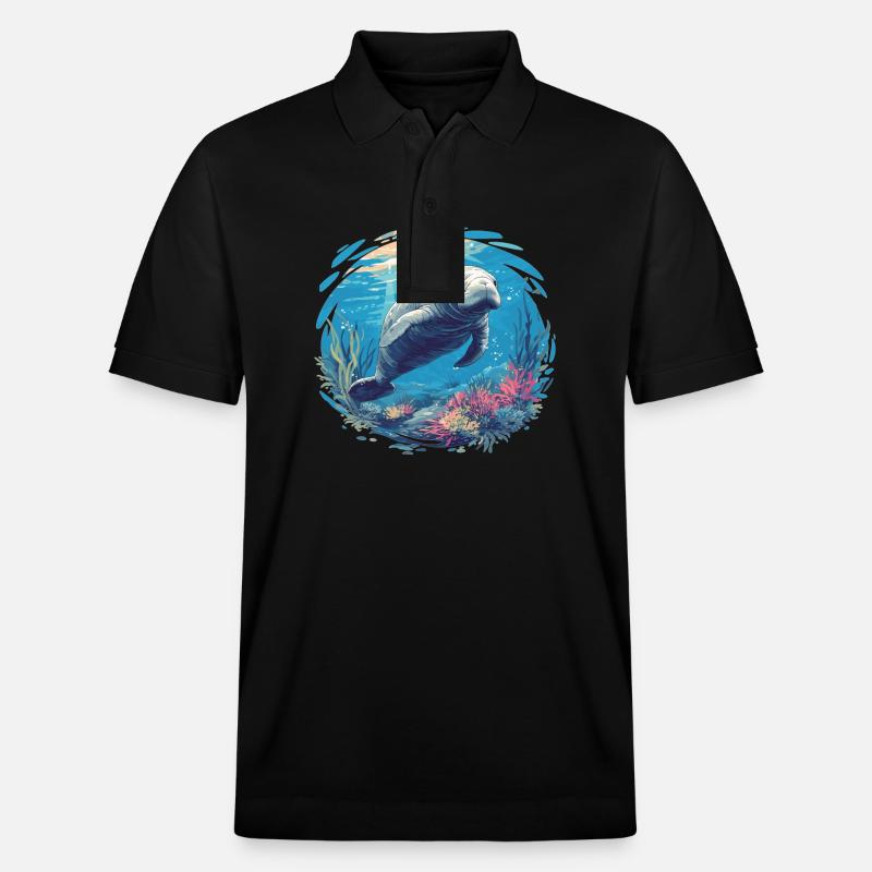 Seekuh Manatees Manatee - Stanley/Stella Unisex Bio-Poloshirt PREPSTER - Schwarz