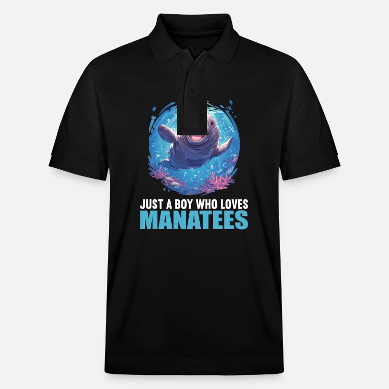 Seekuh Manatees Manatee - Stanley/Stella Unisex Bio-Poloshirt PREPSTER - Schwarz