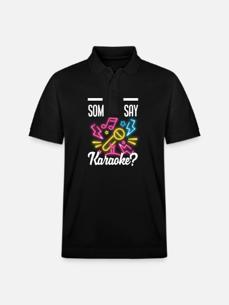 Did someone say karaoke? - Stanley/Stella Unisex Organic Polo Shirt PREPSTER - black
