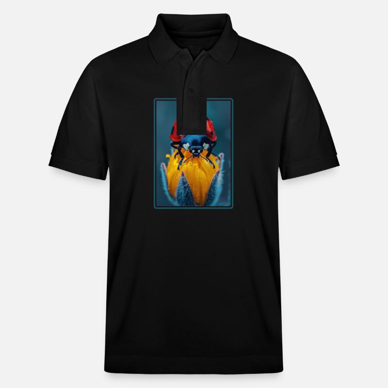 Ladybug Marienkäfer - Stanley/Stella Unisex Bio-Poloshirt PREPSTER - Schwarz