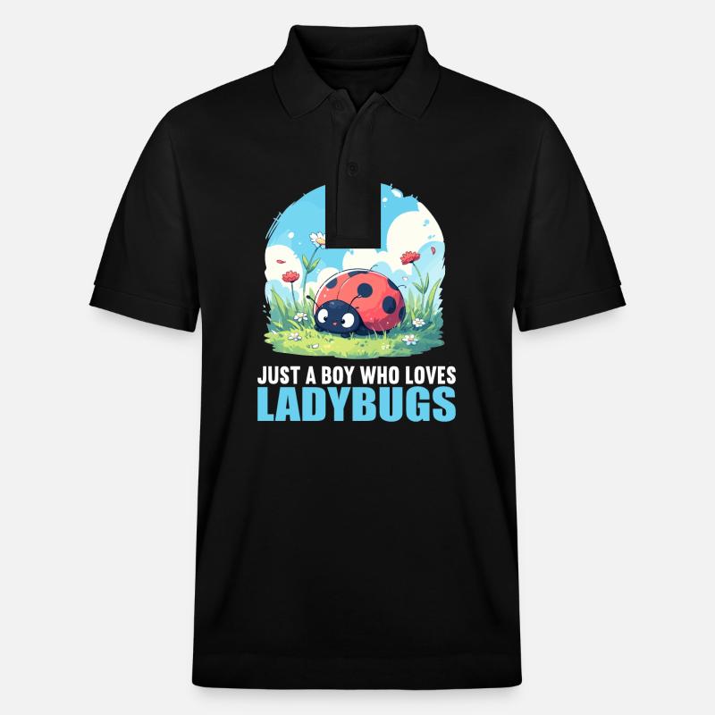 Ladybug Marienkäfer - Stanley/Stella Unisex Bio-Poloshirt PREPSTER - Schwarz