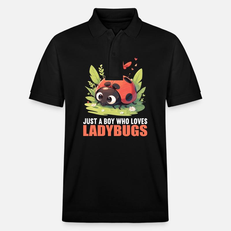 Ladybug Marienkäfer - Stanley/Stella Unisex Bio-Poloshirt PREPSTER - Schwarz