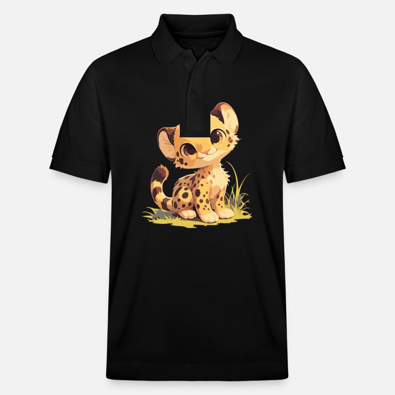 Cheetah Geparde Gepard - Stanley/Stella Unisex Bio-Poloshirt PREPSTER - Schwarz
