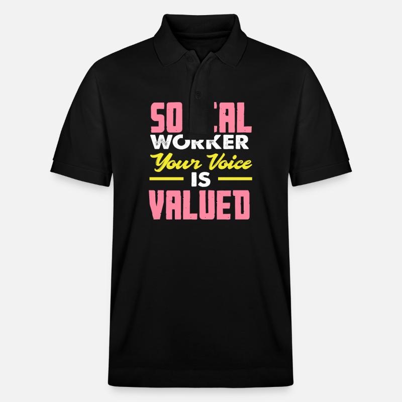 Travailleur social Votre voix compte - Polo PREPSTER bio Stanley/Stella Unisexe - noir