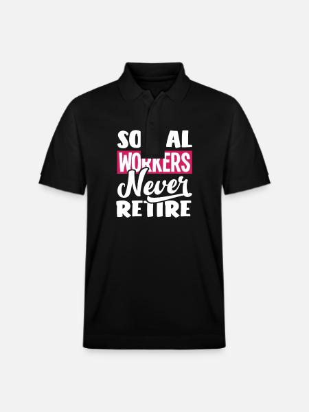 Social workers never stop - Stanley/Stella Unisex Organic Polo Shirt PREPSTER - black