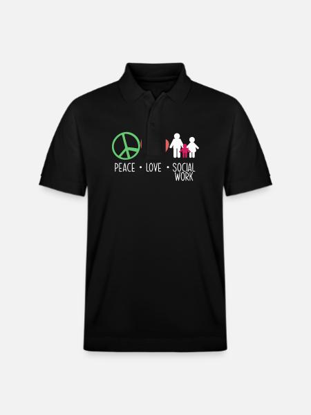 Paz, Amor, Trabajo Social - Polo orgánico unisex PREPSTER de Stanley/Stella - negro