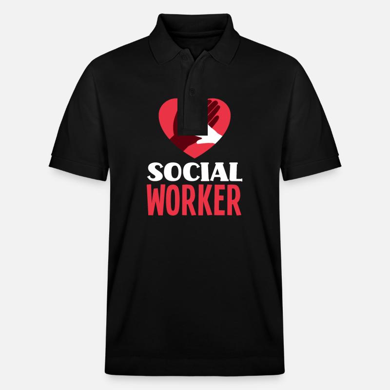 Soziale Arbeit Herz Hand - Stanley/Stella Unisex Bio-Poloshirt PREPSTER - Schwarz