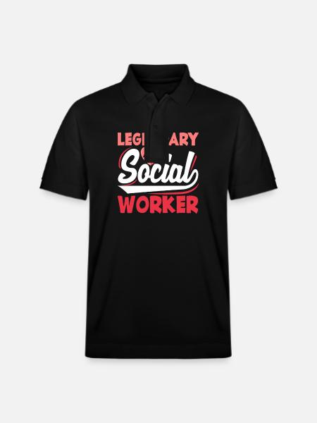 Legendary social worker - Stanley/Stella Unisex Organic Polo Shirt PREPSTER - black