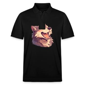Wolves Wolf - Stanley/Stella Unisex Organic Polo Shirt PREPSTER - black - Front - Roxy (174cm) & Andy (188cm)