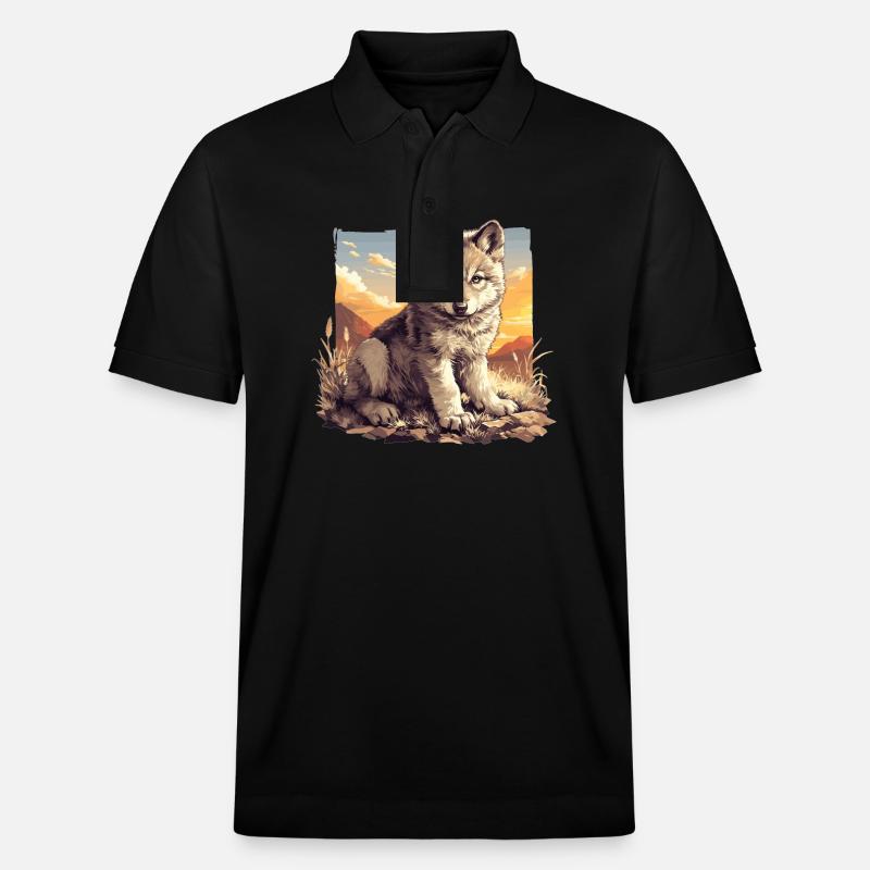 Wölfe Wolf - Stanley/Stella Unisex Bio-Poloshirt PREPSTER - Schwarz