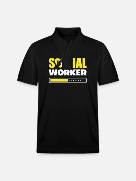 Social worker is invited... - Stanley/Stella Unisex Organic Polo Shirt PREPSTER - black