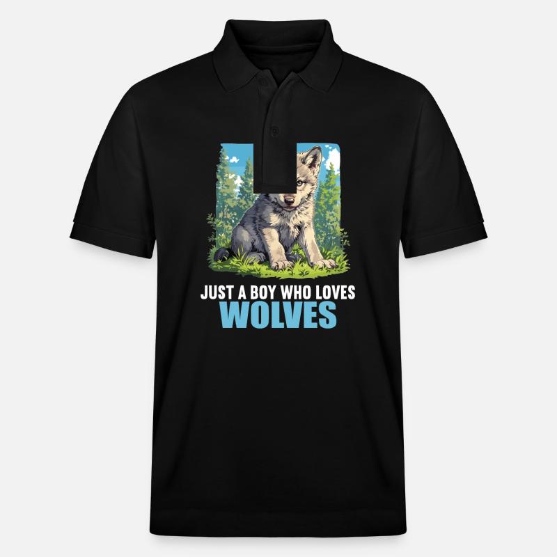 Wölfe Wolf - Stanley/Stella Unisex Bio-Poloshirt PREPSTER - Schwarz