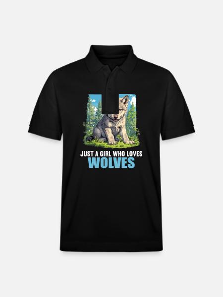 Wolves Wolf - Stanley/Stella Unisex Organic Polo Shirt PREPSTER - black