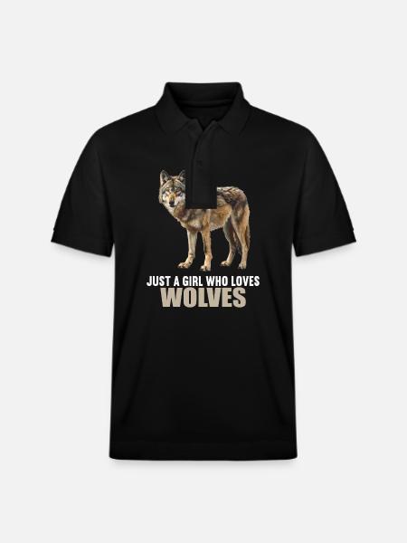Wolves Wolf - Stanley/Stella Unisex Organic Polo Shirt PREPSTER - black