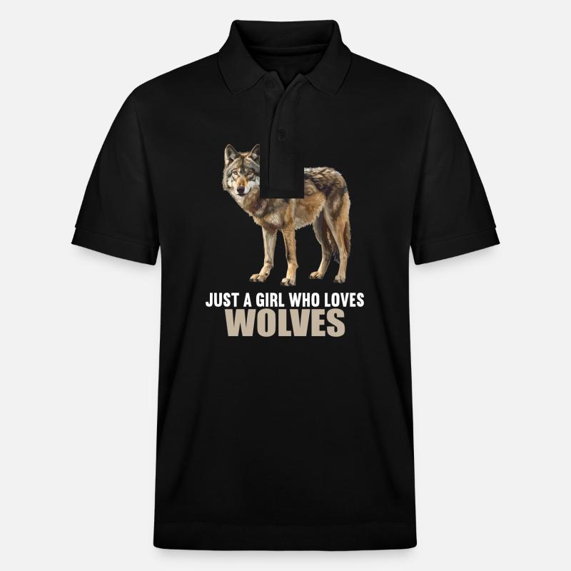 Wölfe Wolf - Stanley/Stella Unisex Bio-Poloshirt PREPSTER - Schwarz
