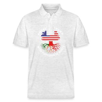 Portugal - Stanley/Stella Unisex Organic Polo Shirt PREPSTER - heather white - Front - Roxy (174cm) & Andy (188cm)