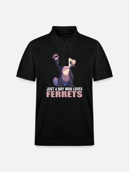 Ferret Frettchen - Stanley/Stella Unisex Organic Polo Shirt PREPSTER - black