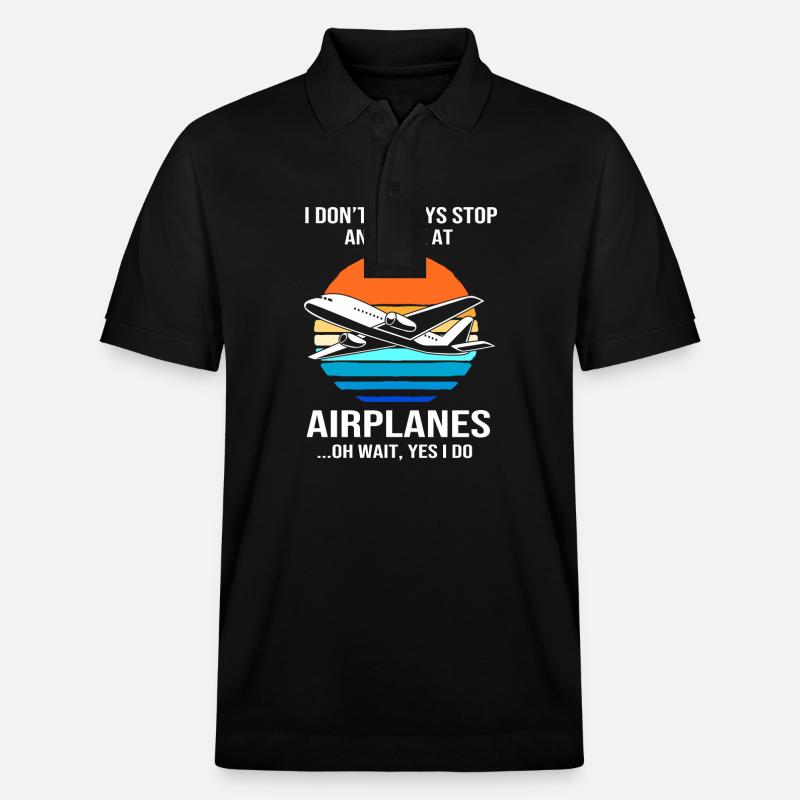 Pilot Flugzeug - Stanley/Stella Unisex Bio-Poloshirt PREPSTER - Schwarz