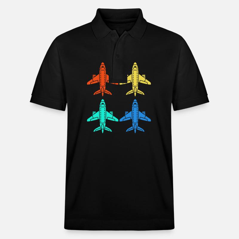 Pilot Flugzeug - Stanley/Stella Unisex Bio-Poloshirt PREPSTER - Schwarz