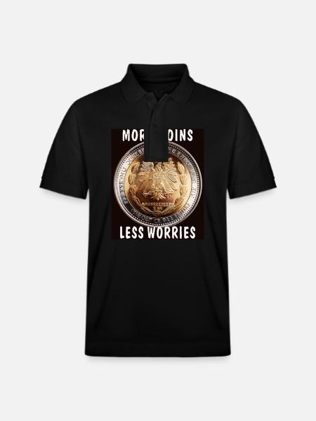 MEER MUNTEN, MINDER ZORGEN - Stanley/Stella uniseks bio poloshirt PREPSTER - zwart
