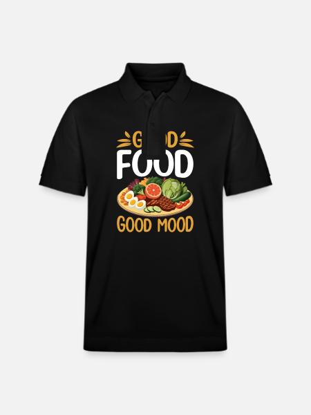 Good food = Good mood. - Stanley/Stella Unisex Organic Polo Shirt PREPSTER - black
