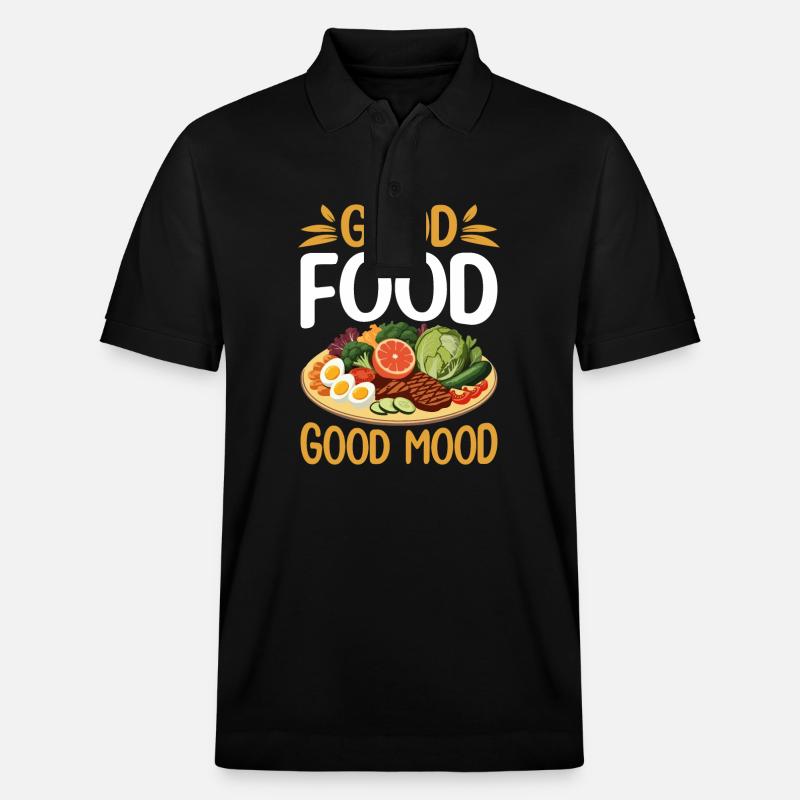 Gutes Essen = Gute Laune. - Stanley/Stella Unisex Bio-Poloshirt PREPSTER - Schwarz