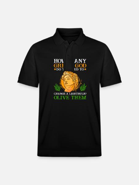 Change Lightbulb Olive Them Mythology - Stanley/Stella Unisex Organic Polo Shirt PREPSTER - black