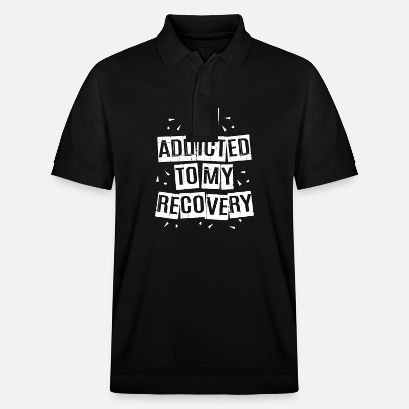 Drogenfrei Sucht Süchtig - Stanley/Stella Unisex Bio-Poloshirt PREPSTER - Schwarz