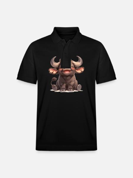 Buffalos Buffalo Büffel - Stanley/Stella Unisex Organic Polo Shirt PREPSTER - black