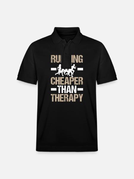 Cheaper Than Therapy Jogging Running - Stanley/Stella Unisex Organic Polo Shirt PREPSTER - black