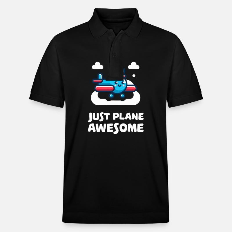 Juste avion génial mignon avion - Polo PREPSTER bio Stanley/Stella Unisexe - noir
