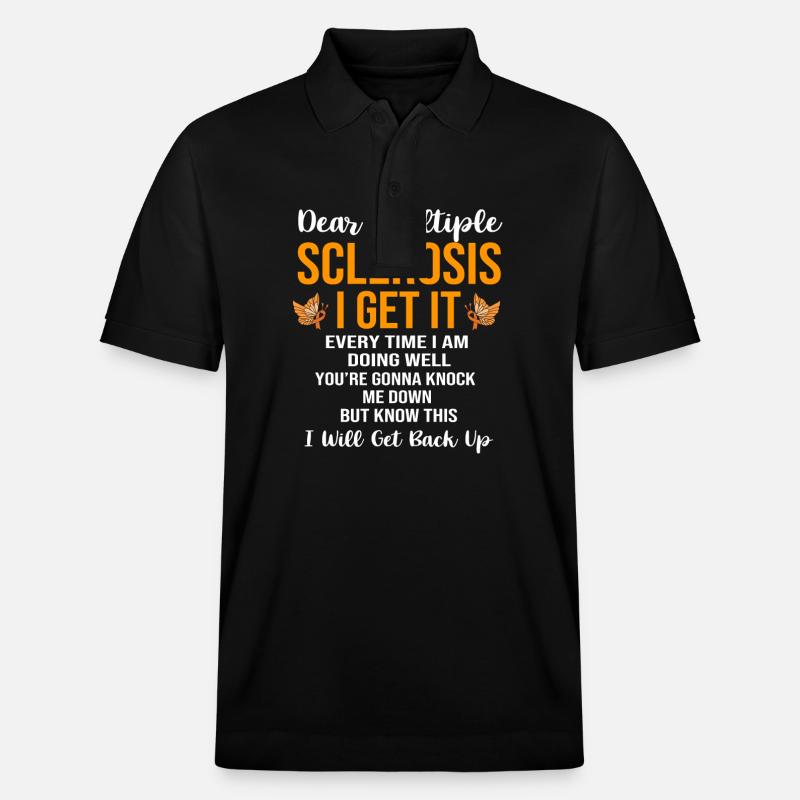 Multiple Sclerosis MS - Stanley/Stella Unisex Organic Polo Shirt PREPSTER - black