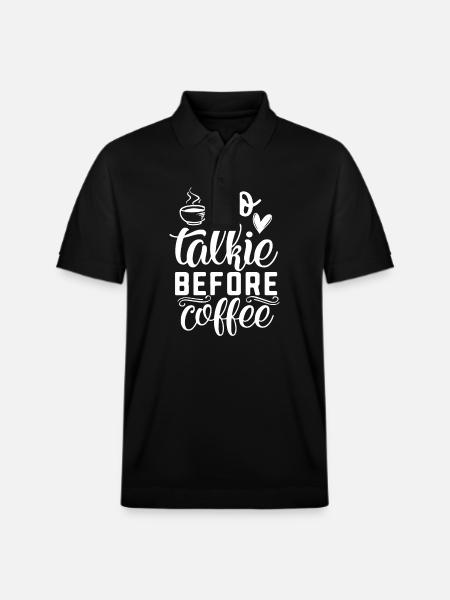 No Talkie Before Coffee - Stanley/Stella Unisex Organic Polo Shirt PREPSTER - black