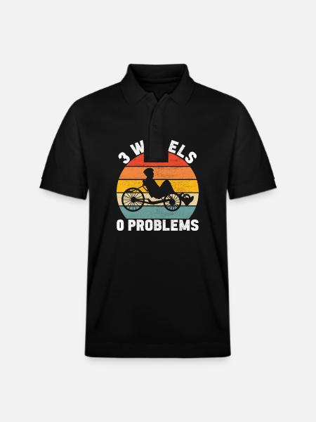 Recumbent Trike Liegetrike Liegedreirad - Stanley/Stella Unisex Bio-Poloshirt PREPSTER - Schwarz