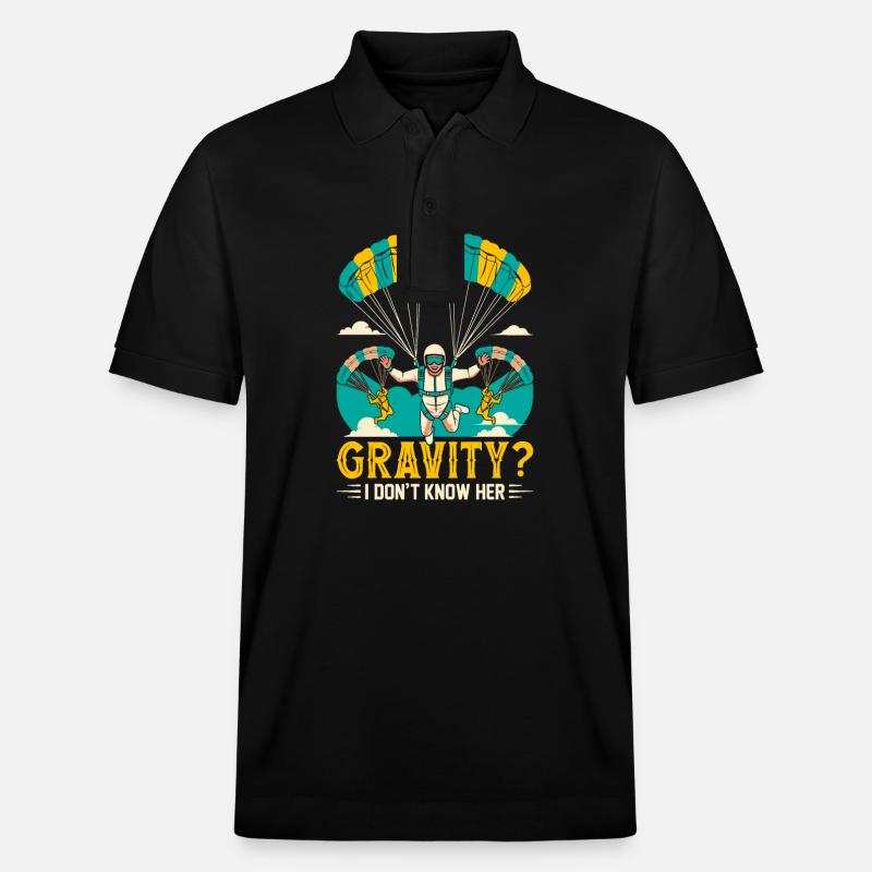 Gravity? I don't know her. - Stanley/Stella Unisex Organic Polo Shirt PREPSTER - black