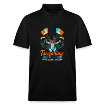 Freefalling: the ultimate thrill! - Stanley/Stella Unisex Organic Polo Shirt PREPSTER - black - Front - Roxy (174cm) & Andy (188cm)