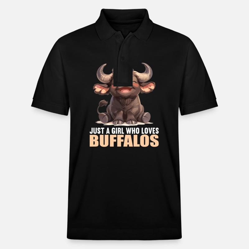 Buffalos Buffalo Büffel - Stanley/Stella Unisex Bio-Poloshirt PREPSTER - Schwarz