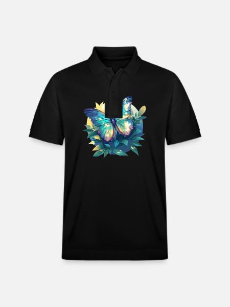 Butterfly Butterflies Butterfly - Stanley/Stella Unisex Organic Polo Shirt PREPSTER - black