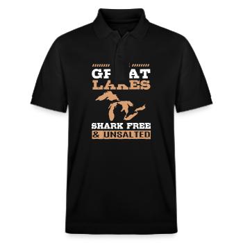 Great Lakes - Stanley/Stella Unisex Organic Polo Shirt PREPSTER - black - Front - Roxy (174cm) & Andy (188cm)